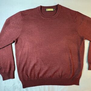 Classic Burgundy Crewneck Sweater 40%Wool/55% Anti-pilling